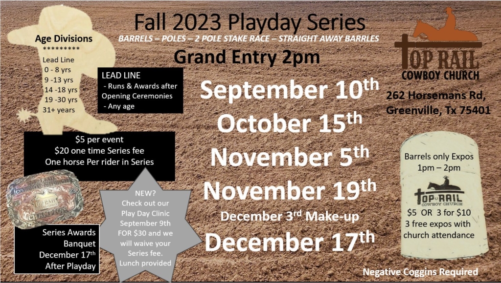 TRCC Fall Playday Series Starts September 10